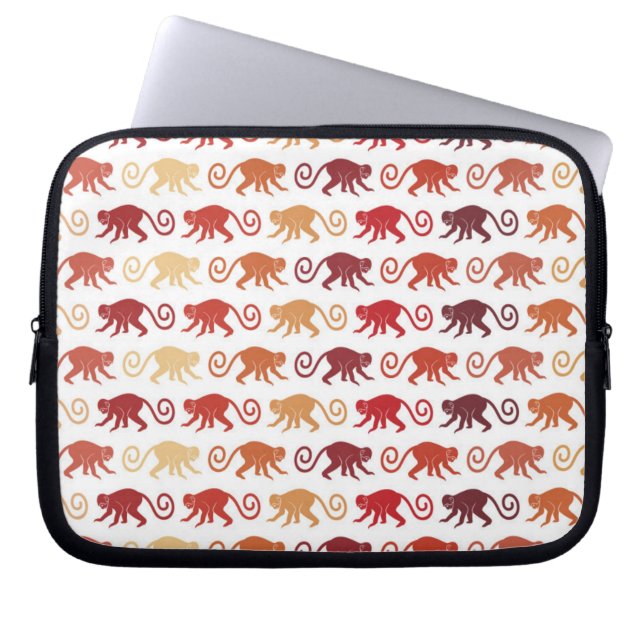 Capa Para Notebook Teste padrão vermelho dos macacos (Frente)