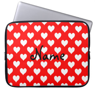 Capa Para Notebook Teste padrão vermelho e branco personalizado do