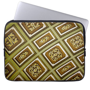 Capa Para Notebook Teto Geométrico Castanho e Verde