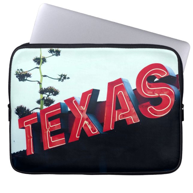 Capa Para Notebook Texas Red Neon Lights EUA América (Frente)
