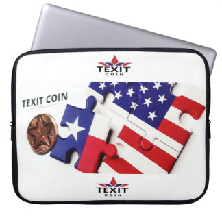 Capa Para Notebook "TeXit Coin 15" Peça de Puzzle e Logotipo