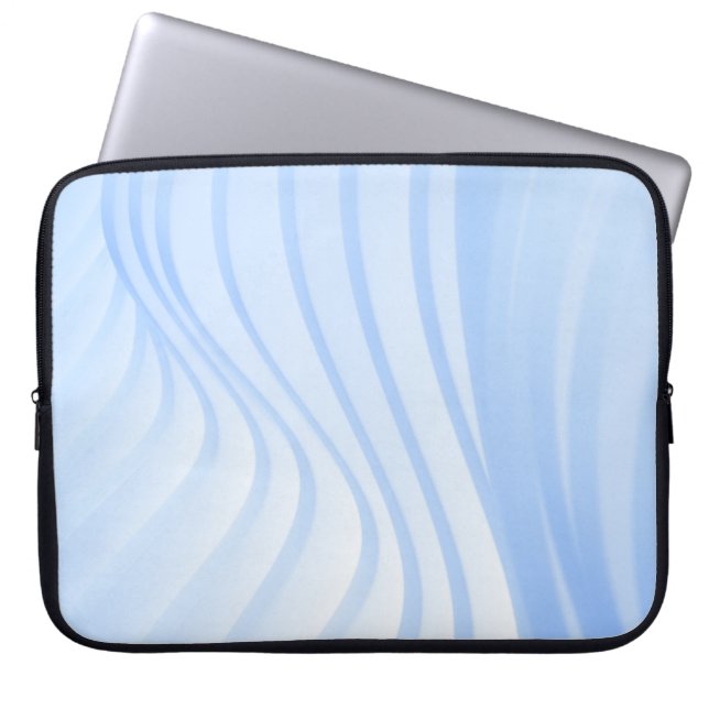 Capa Para Notebook Têxteis azuis e listrados brancos (Frente)