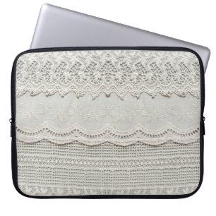 Capa Para Notebook Têxteis brancos lacados lindos, sutis se fecham.