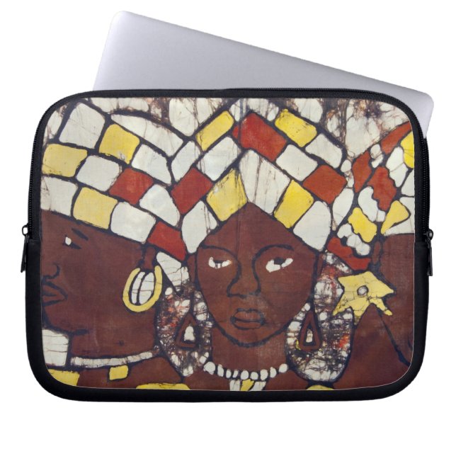 Capa Para Notebook Têxteis pintados à mão representando o dia a dia (Frente)