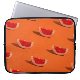 CAPA PARA NOTEBOOK TÊXTIL FLORAL BRANCO E LARANJA