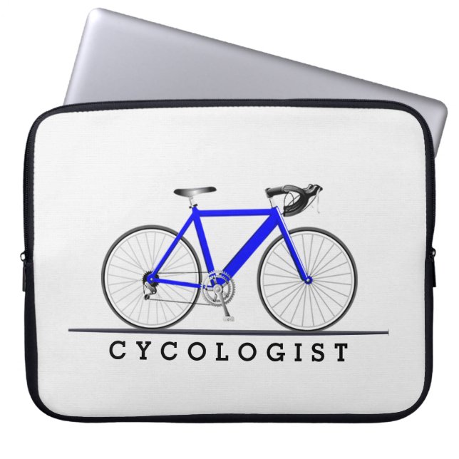 Capa Para Notebook Texto do cicologista com Bicicleta Azul (Frente)