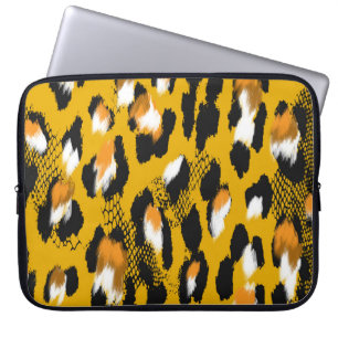 Capa Para Notebook Texto do Leopardo Fundo de Impressão de Animais