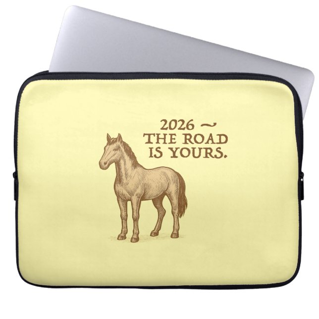 Capa Para Notebook Texto motivacional e cavalo (Frente)