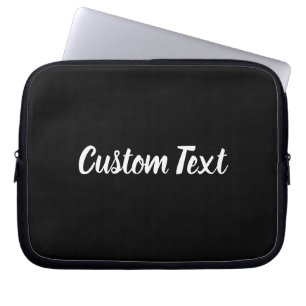 Capa Para Notebook Texto Personalizado a Preto com Script Branco