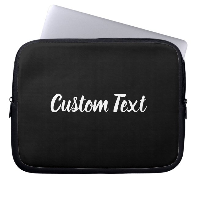 Capa Para Notebook Texto Personalizado a Preto com Script Branco (Frente)