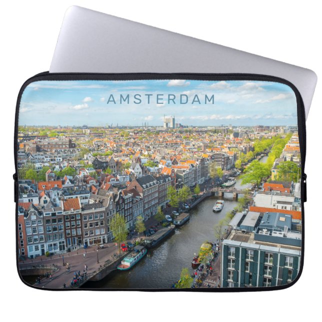 Capa Para Notebook Texto personalizado Amsterdã (Frente)