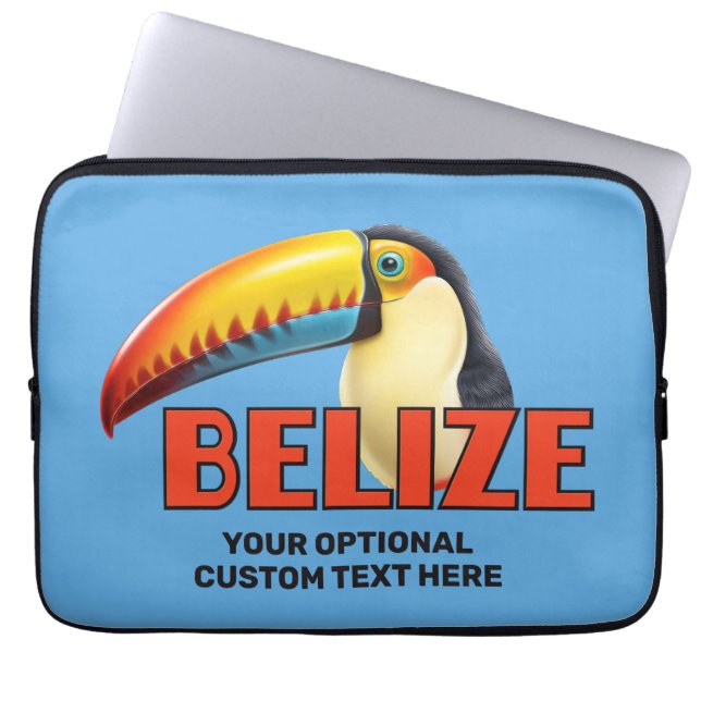 Capa Para Notebook Texto Personalizado BELIZE Toucan (Frente)