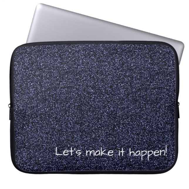 Capa Para Notebook Texto personalizado brilho azul escuro (Frente)