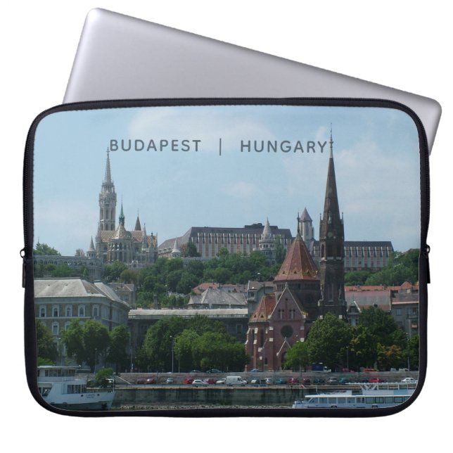 Capa Para Notebook Texto personalizado Budapest bolsa de laptop 2 (Frente)