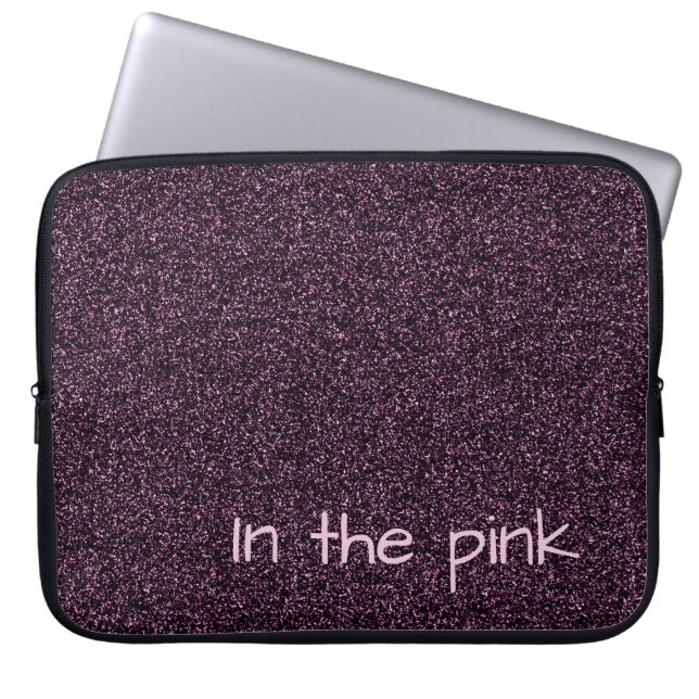 Capa Para Notebook Texto personalizado com brilho inverso rosa escuro (Frente)