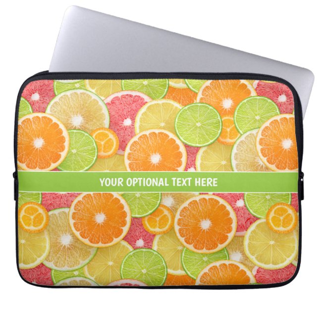 Capa Para Notebook Texto personalizado de Citrus coloridos (Frente)