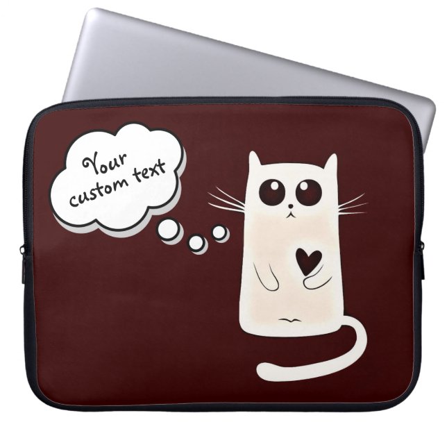Capa Para Notebook Texto Personalizado de Gato de Corações de solitár (Frente)