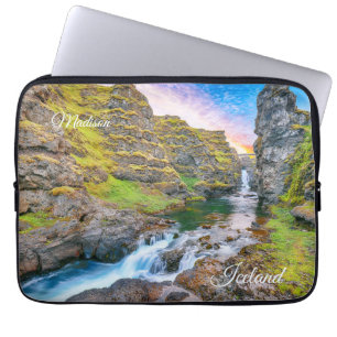 Capa Para Notebook Texto Personalizado Kolufossar Waterfalls, Islândi