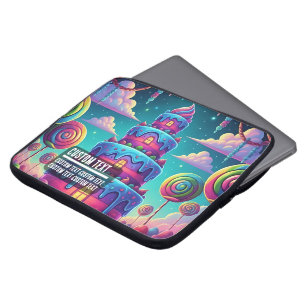 Capa Para Notebook Texto Personalizado Paisagem Surrealista de Doces