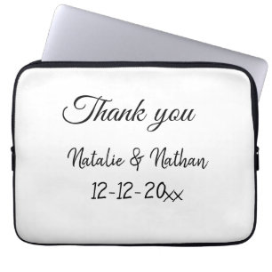 Capa Para Notebook texto simples de agradecimento minimalista nome do