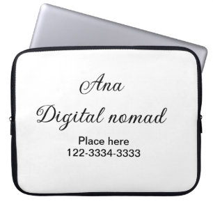 Capa Para Notebook Texto simples mínimo adicione seu nome local cidad