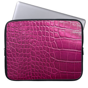 Capa Para Notebook Textura da pele do crocodilo rosa