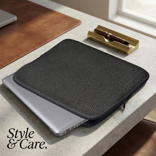 Capa Para Notebook Textura de Acabamento em Couro Preto