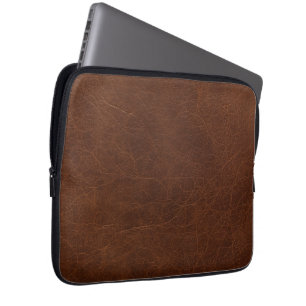 Capa Para Notebook Textura de Couro Marrom Elegante