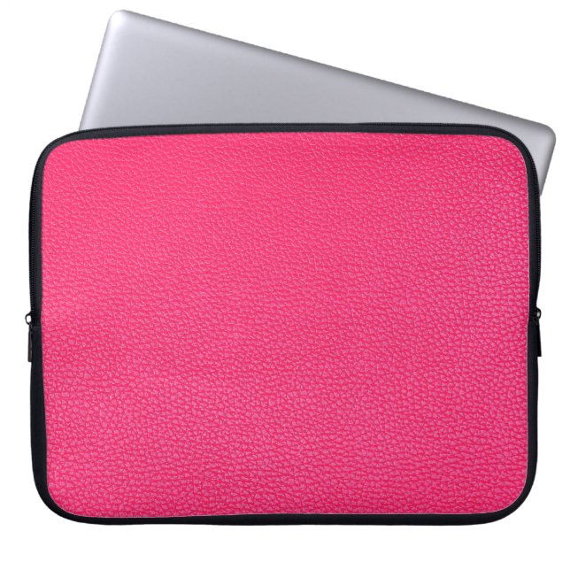 Capa Para Notebook Textura de couro rosa (Frente)