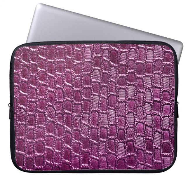Capa Para Notebook Textura de couro roxo (Frente)