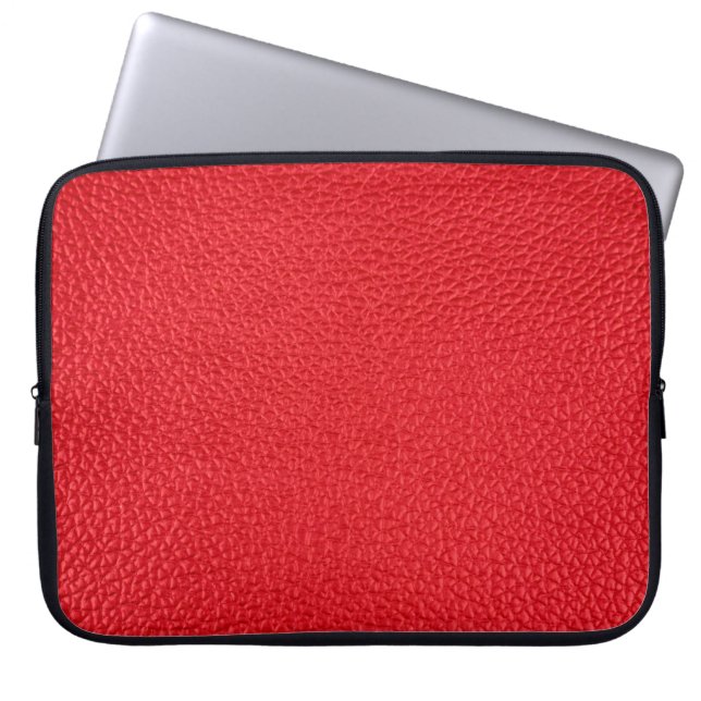 Capa Para Notebook Textura de couro vermelho (Frente)