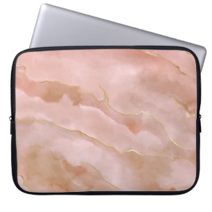 Capa Para Notebook Textura de mármore líquido rosa