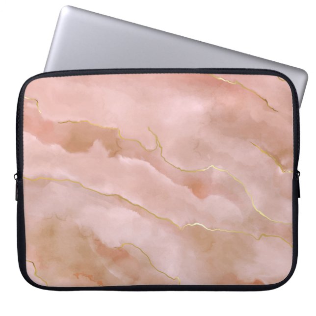 Capa Para Notebook Textura de mármore líquido rosa (Frente)