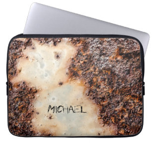 Capa Para Notebook Textura de metal enferrujado marrom legal Nome per