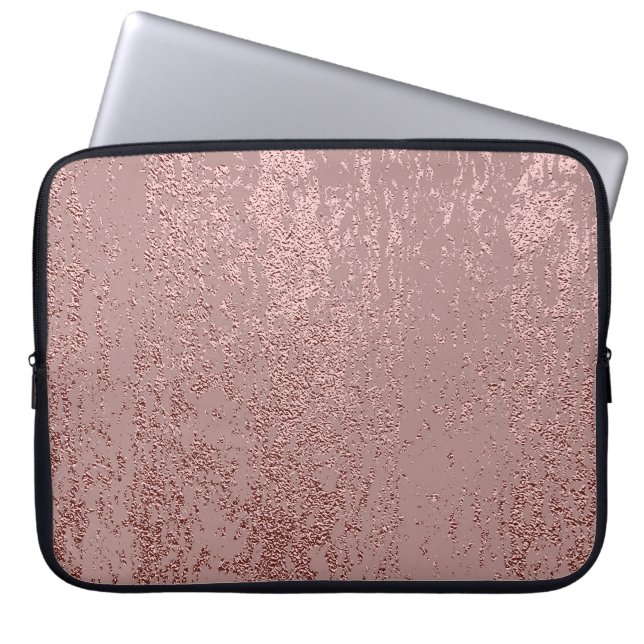Capa Para Notebook Textura de ouro metálico, quartzo rosa. (Frente)