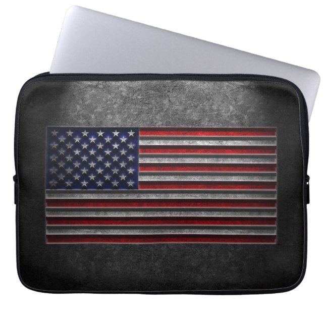 Capa Para Notebook Textura de Pedra de Bandeira Americana (Frente)
