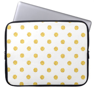 Capa Para Notebook Textura de pontos brilhantes Dourados da Polka