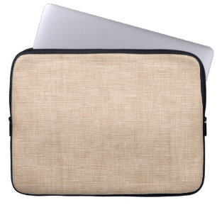 Capa Para Notebook Textura de Tecido de Linho Natural em Bege Quente