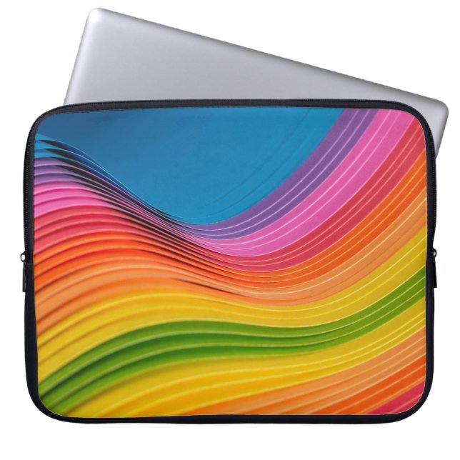 Capa Para Notebook textura do padrão abstrato arco-íris (Frente)