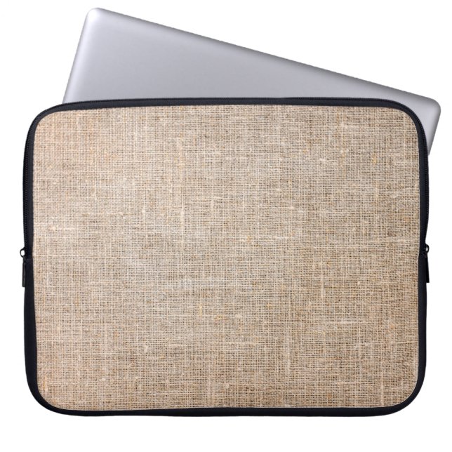 Capa Para Notebook Textura do tecido castanho de juta têxtil (Frente)