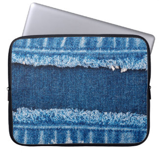 Capa Para Notebook Textura do tecido dos jeans azuis