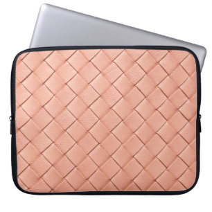 Capa Para Notebook Textura em couro de tecido de rosa claro