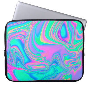 Capa Para Notebook Textura holográfica iridescente e marmoreada em v