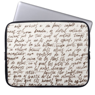 Capa Para Notebook Textura Manuscrita de Tinta Marrom Retroativa