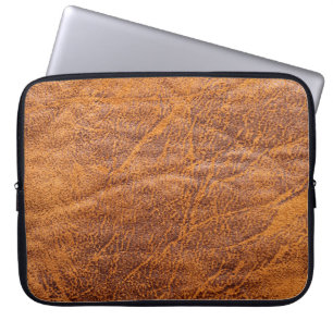 Capa Para Notebook Textura natural de couro castanho, couro, esqui