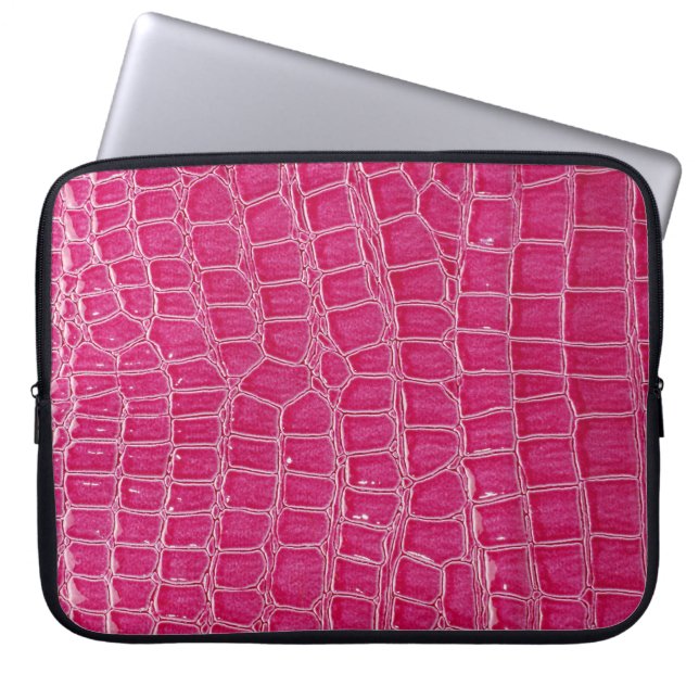 Capa Para Notebook Textura Padrão do Alligador Rosa (Frente)