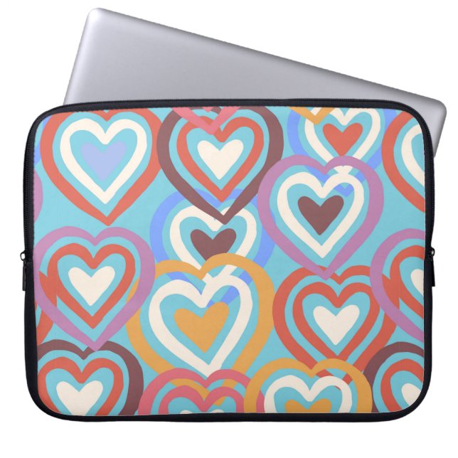 Capa Para Notebook Textura perfeita com corações engraçados  (Frente)