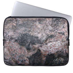 Capa Para Notebook Textura Pinkish da rocha da natureza com iniciais