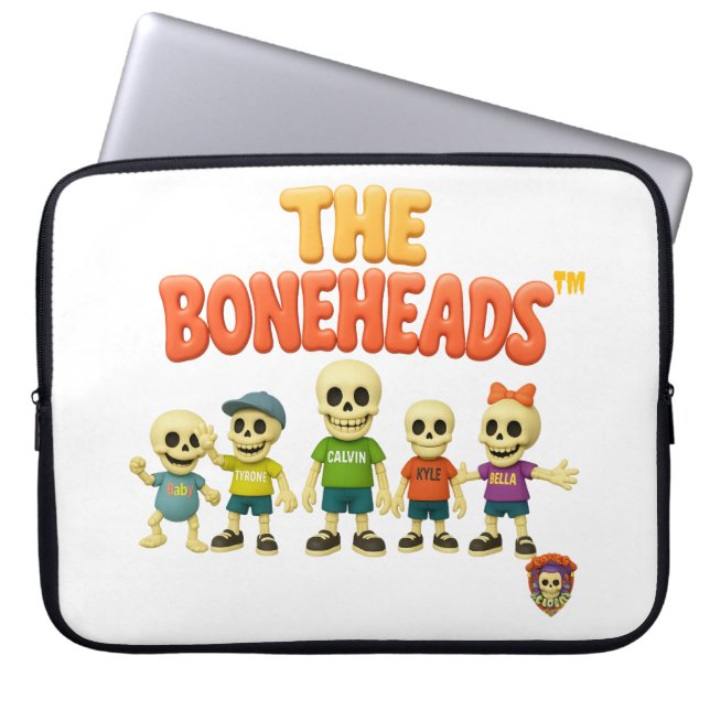 Capa Para Notebook 💻 The Boneheads™ Laptop Sleeve – Skeleton Crew (Frente)