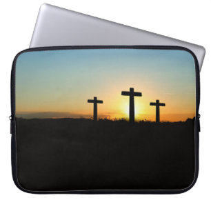 Capa Para Notebook The Crucifixion Crosses at Sunset
